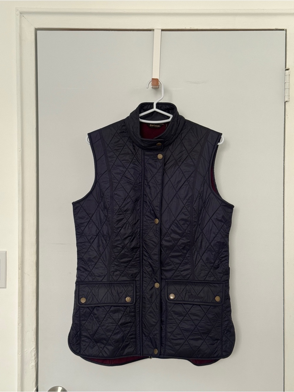 Barbour Navy Quilted Reversible Sleeveless Vest